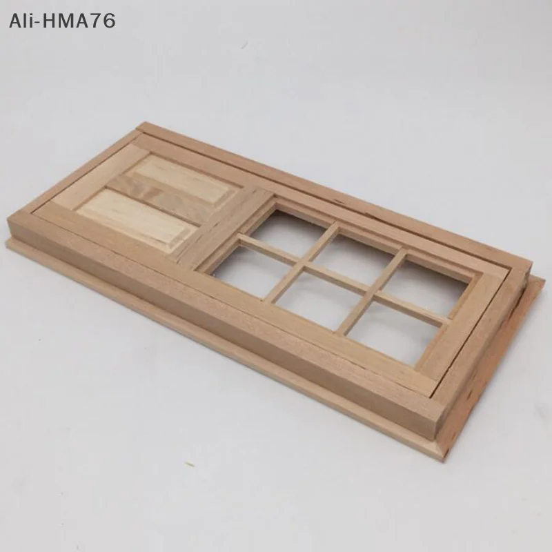 HMA76-1/12 Dollhouse Miniature Wood Door Unpainted DIY Accessories Model Toys