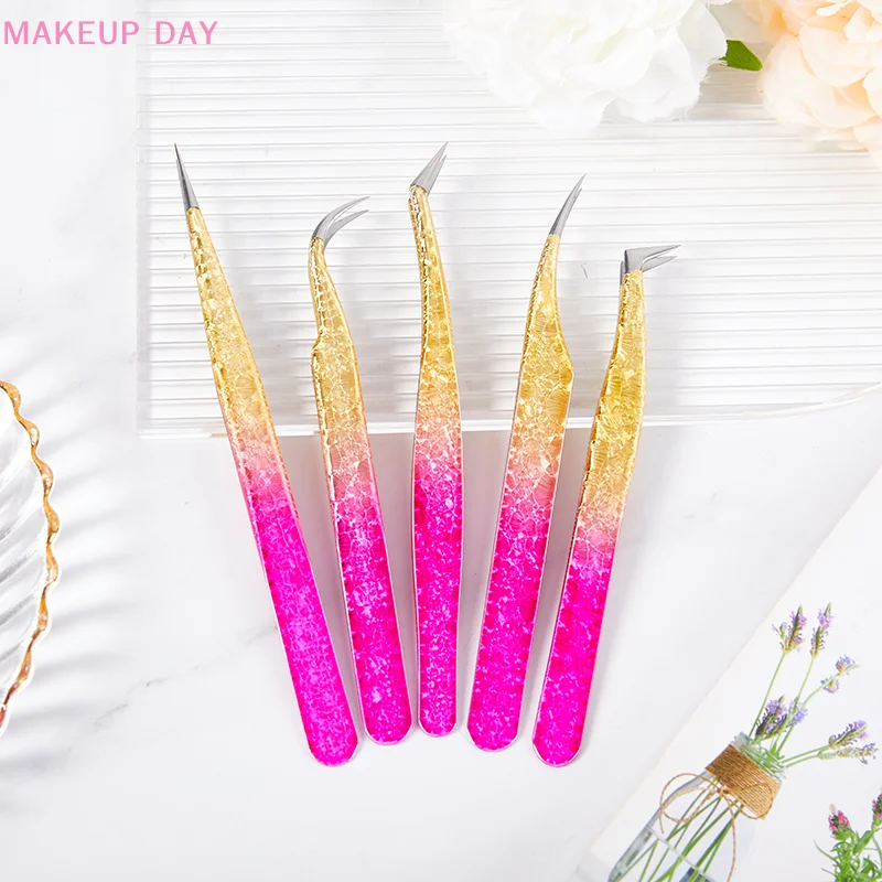 1pc Pinzette Eisblume anti statische 3d genaue Augenbrauen Pfropfen falsche Wimpern Erweiterung liefert Make-up Pinzette Werkzeuge