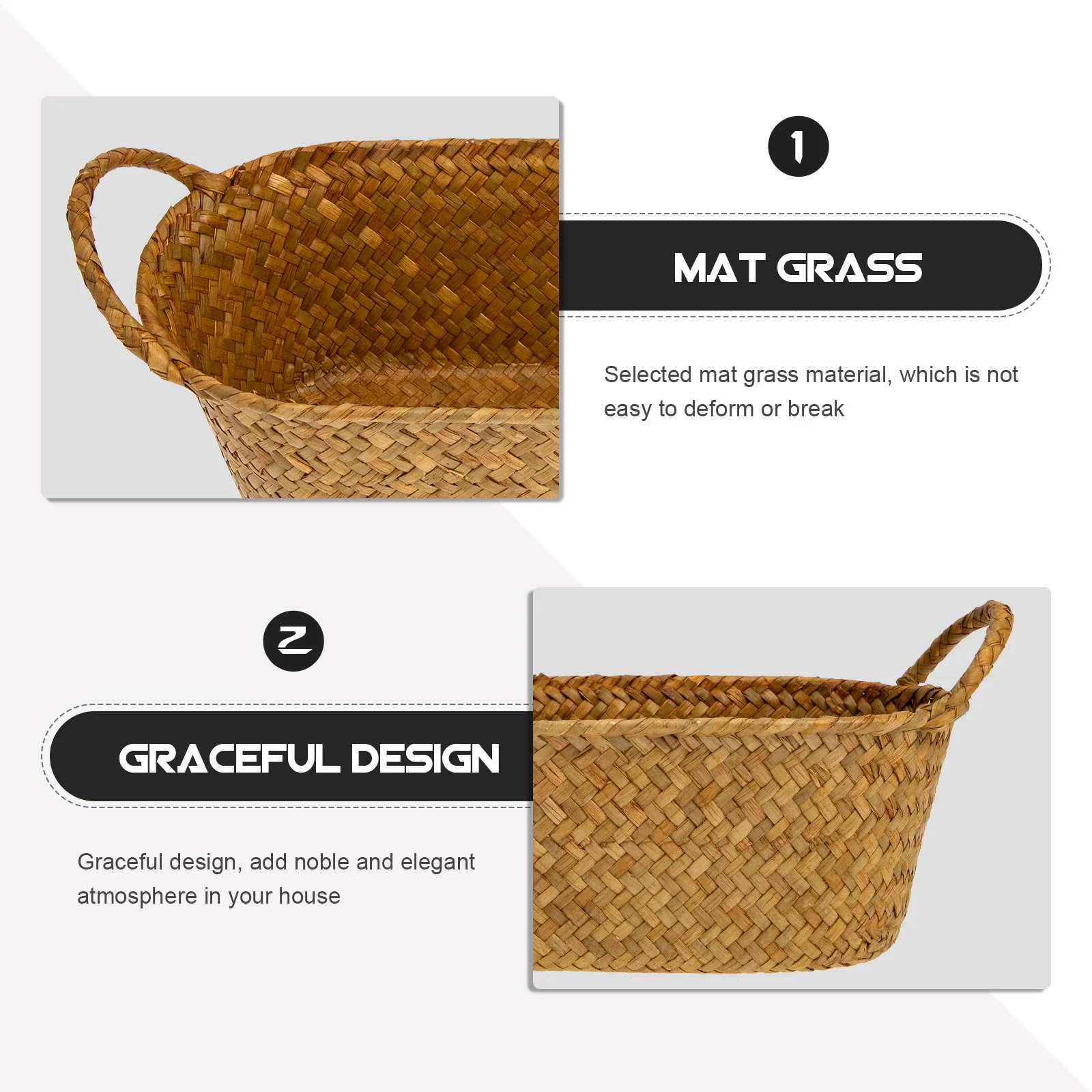 

Straw Woven Basket Large Size Decorative Desktop Sundries Organizer Multipurpose Storage Container Woven Storage Basket