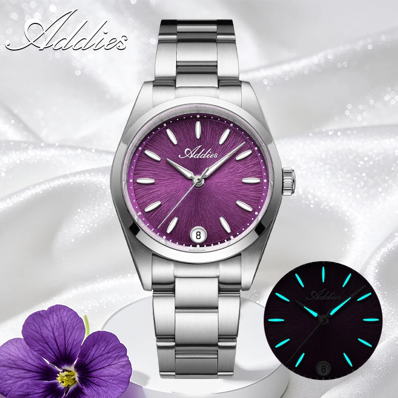 ADDIES 31mm Women Watch Luxury 316L Stainless Steel Sapphire Crystal BGW9 Luminous 50m Waterproof Sport Business Watch AW25907
