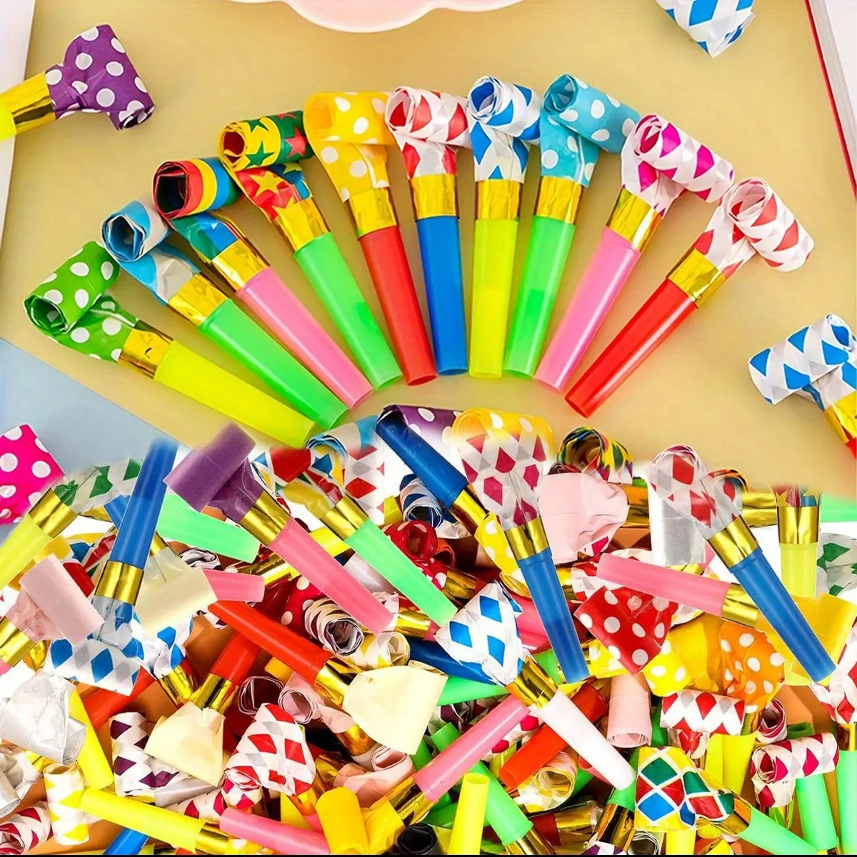 56pcs Long Nose Party Whistles - Funny Plastic Blowers for Celebration, Sounding Atmosphere Making Props, Halloween ZSY