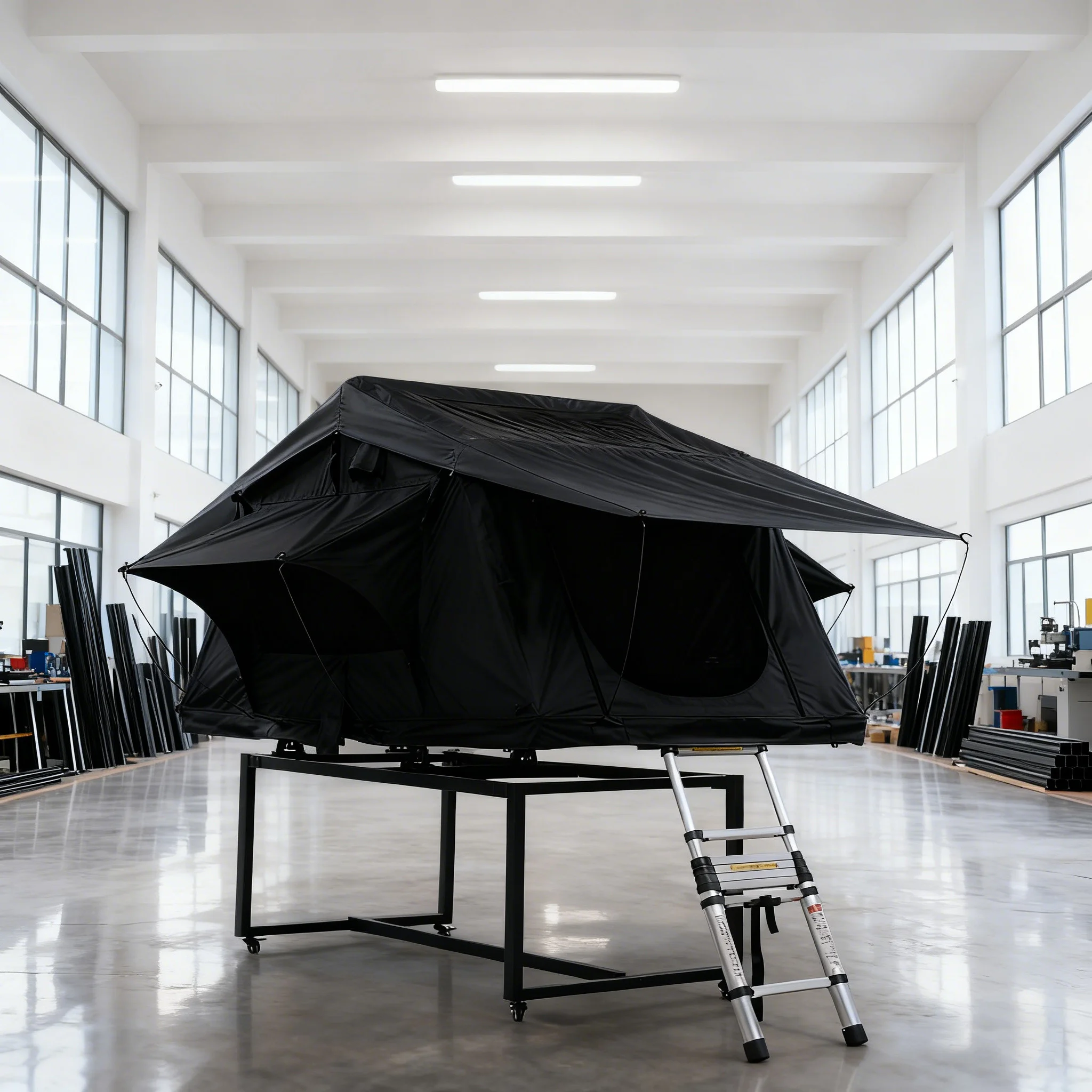 

OEM Travel Camping Classic Overland Quick Opening Black Color Mini Rooftop Tent