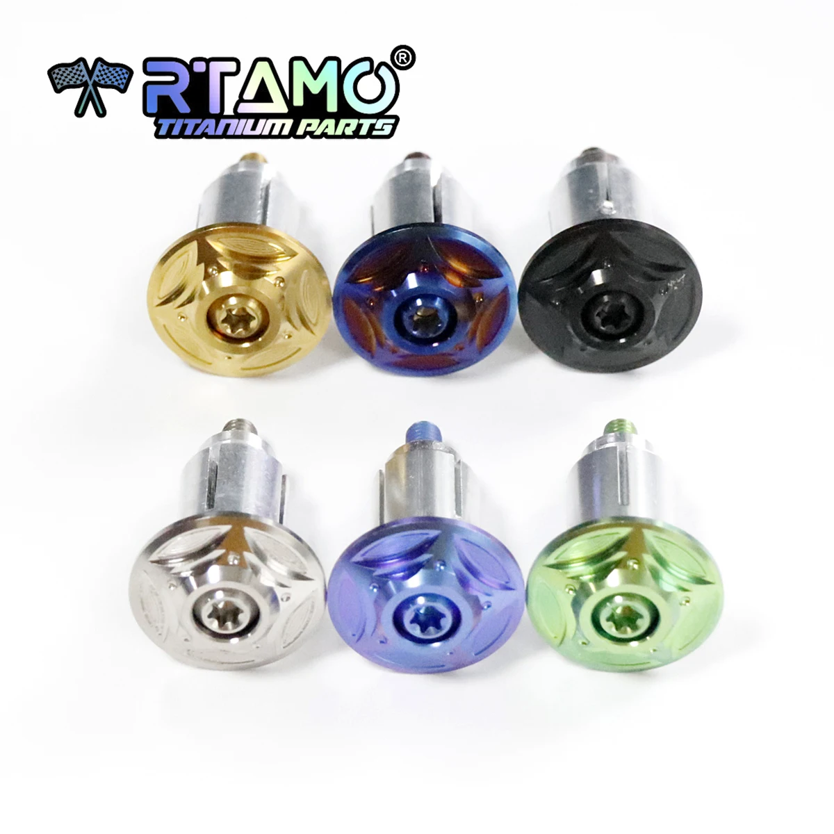 

RTAMO Gr5 Titanium Handle Bar End with Bolts for Motorcycle Modification