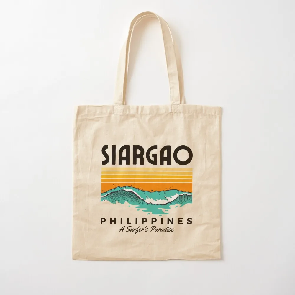 

Siargao Philippines A Surfer's Paradise Tote Bag, роскошные женские холщовые сумки для покупок, эстетические сумки-тоут