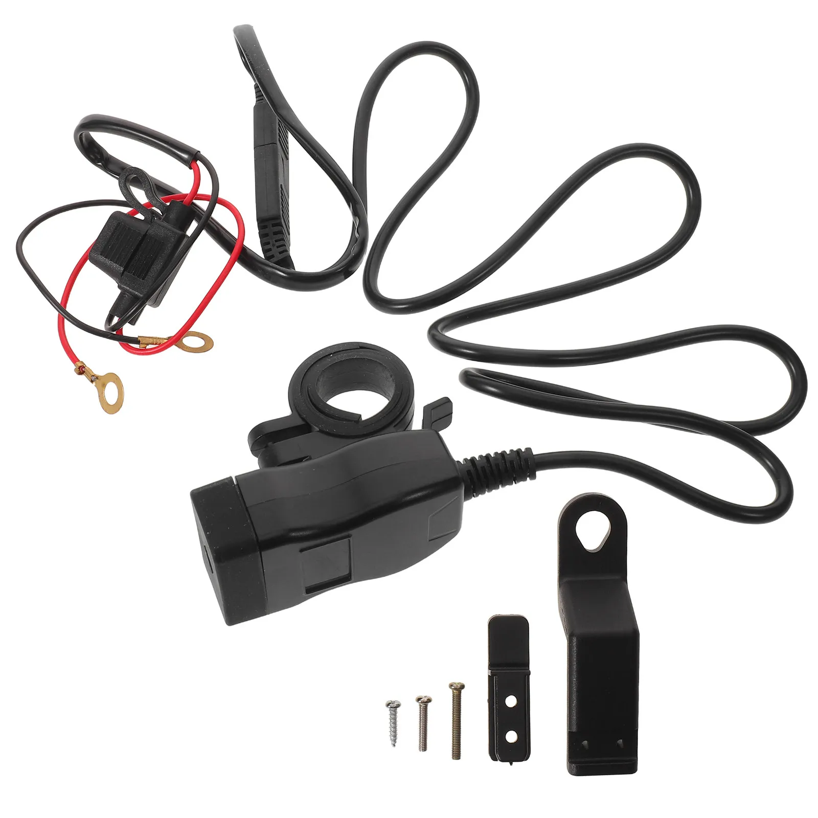 Motorcycle Dual USB Charger Waterproof Quick Charging Port Voltage Display for Handlebar Mirror Mount GPS Power Supply Motorbike