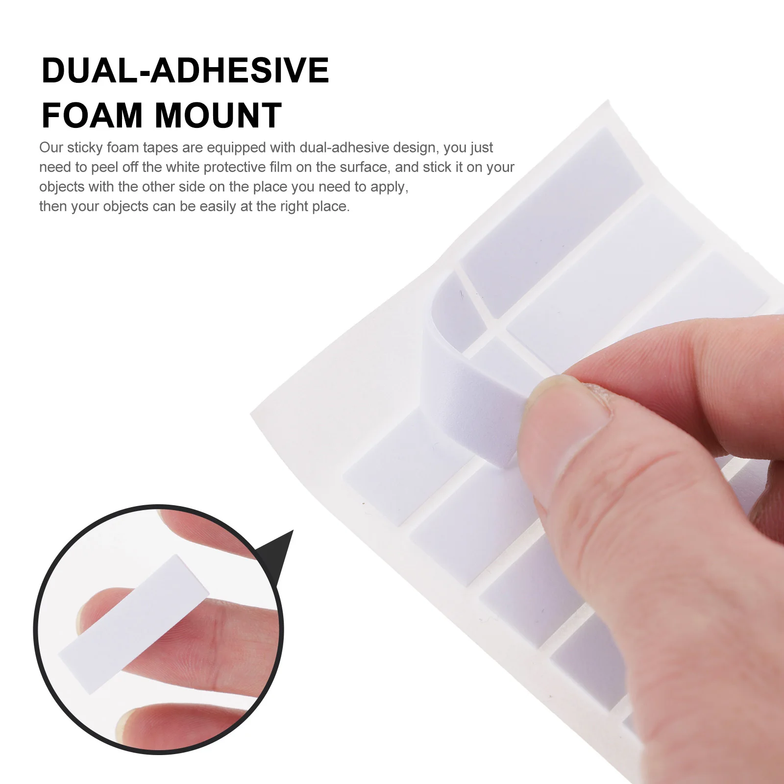 

200Pcs Dual-Adhesive Mounts Squares Sticky Tape Dots for DIY Office Supplies Crafts Dual-Adhesive Mount Squares Mount