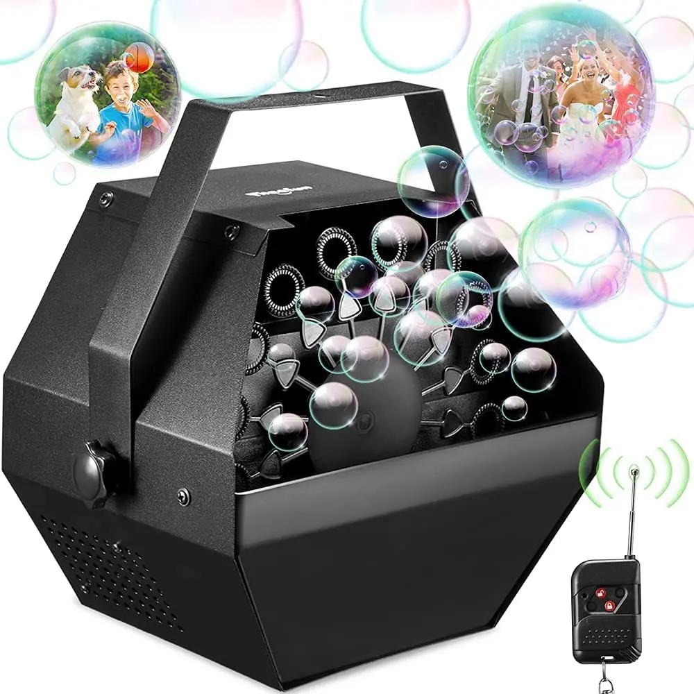 【Wholesale Price】 60W Remote Control F&G FG-001 Silver/Black Disco DJ Stage Bubble Machine 0.6L Tank Universal Voltage For Pub W