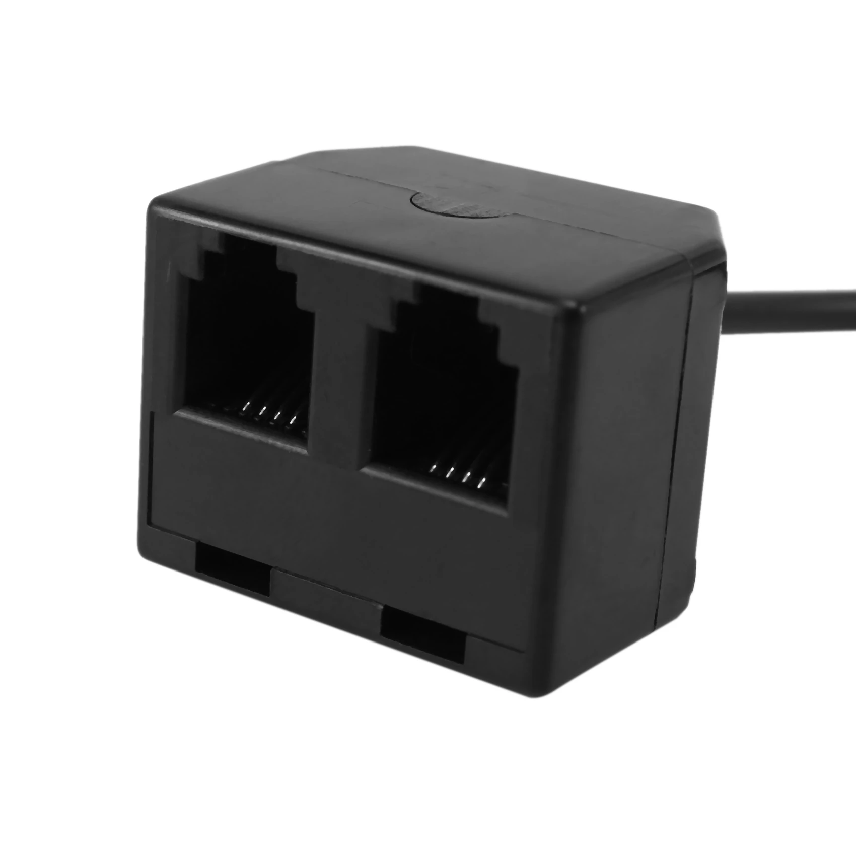 RJ9 4P4C Macho para Dupla Porta Fêmea Conector Telefone Cabo Adaptador, Telefone Cabo De Extensão