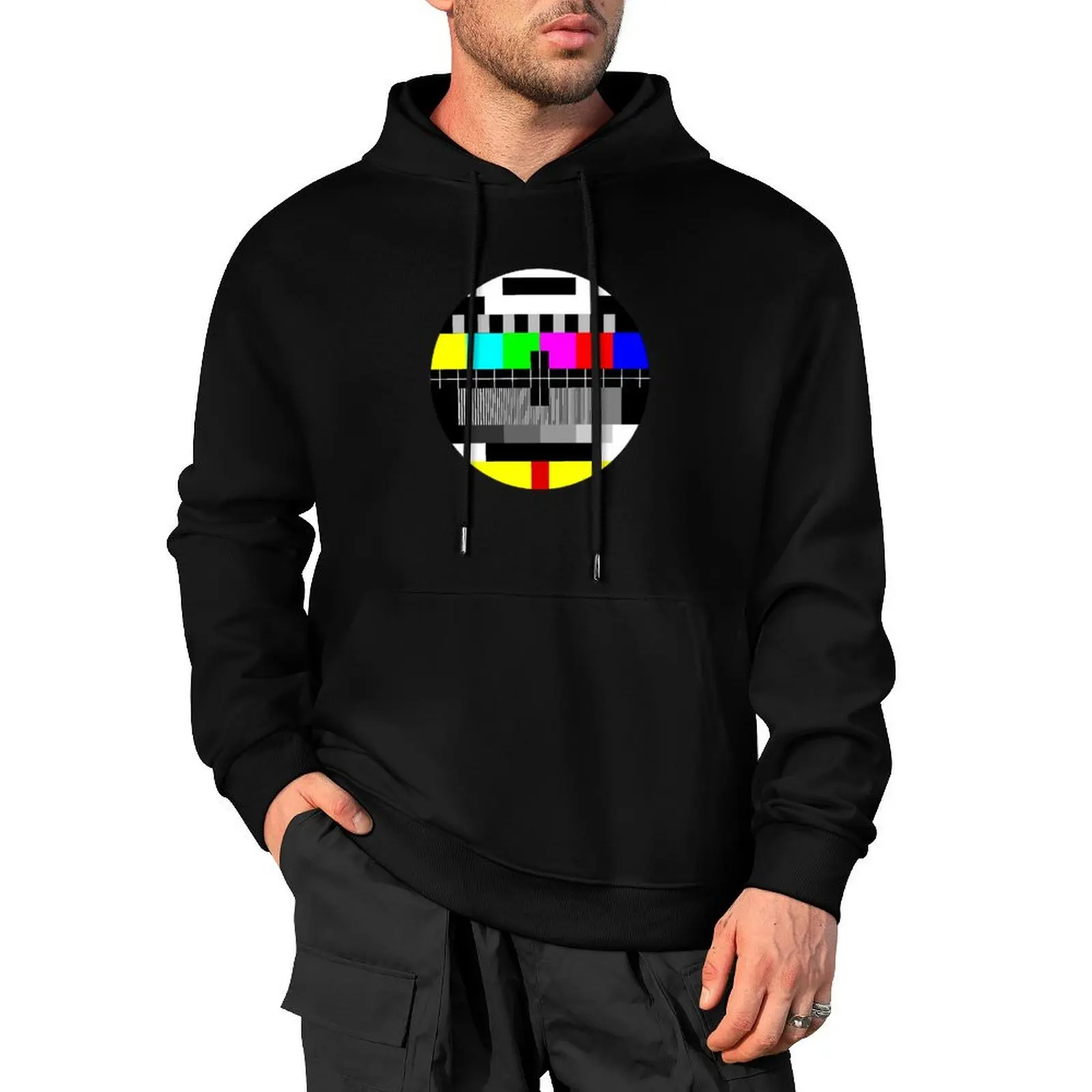 90's TV Test pattern Pullover Hoodie men's winter sweater winter clothes mens designer clothes streetwear men designer hoodies