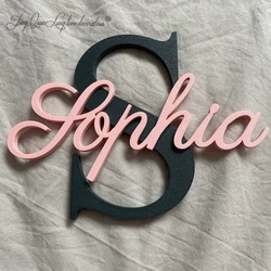 Custom Large Wooden Name Sign, Personalized Heart Wall Plaque, Children's Room Sign, Photo Prop, Wedding Name Sign