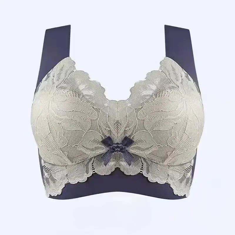 Plus Size Underwear Seamless Bras Large Lace Wireless Women Vest Backless Tops Push Up Unwired Bra Without Bones Plus Underwear
