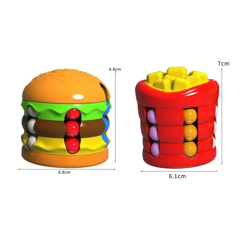 Burger Magic Cube French Fries Magic Beans ความเครียดบรรเทาปลายนิ้ว Gyroscope ใหม่ที่ไม่ซ้ํากันหมุน Ball Ball ปริศนาเด็ก