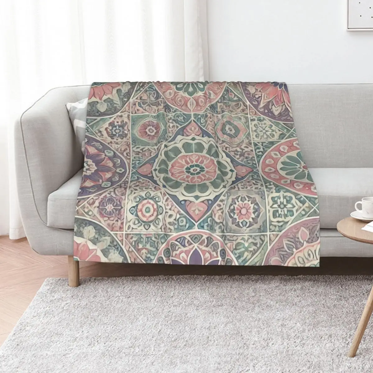 

Zelliges Pastels Throw Blanket Bed Fashionable Blankets For Sofas Decorative Throw Travel Blankets