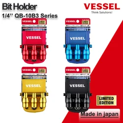 VESSEL Magnetic Bit Holder 1/4'' Limited Edition Quick Catcher Triple Holder QB-10B3 Series