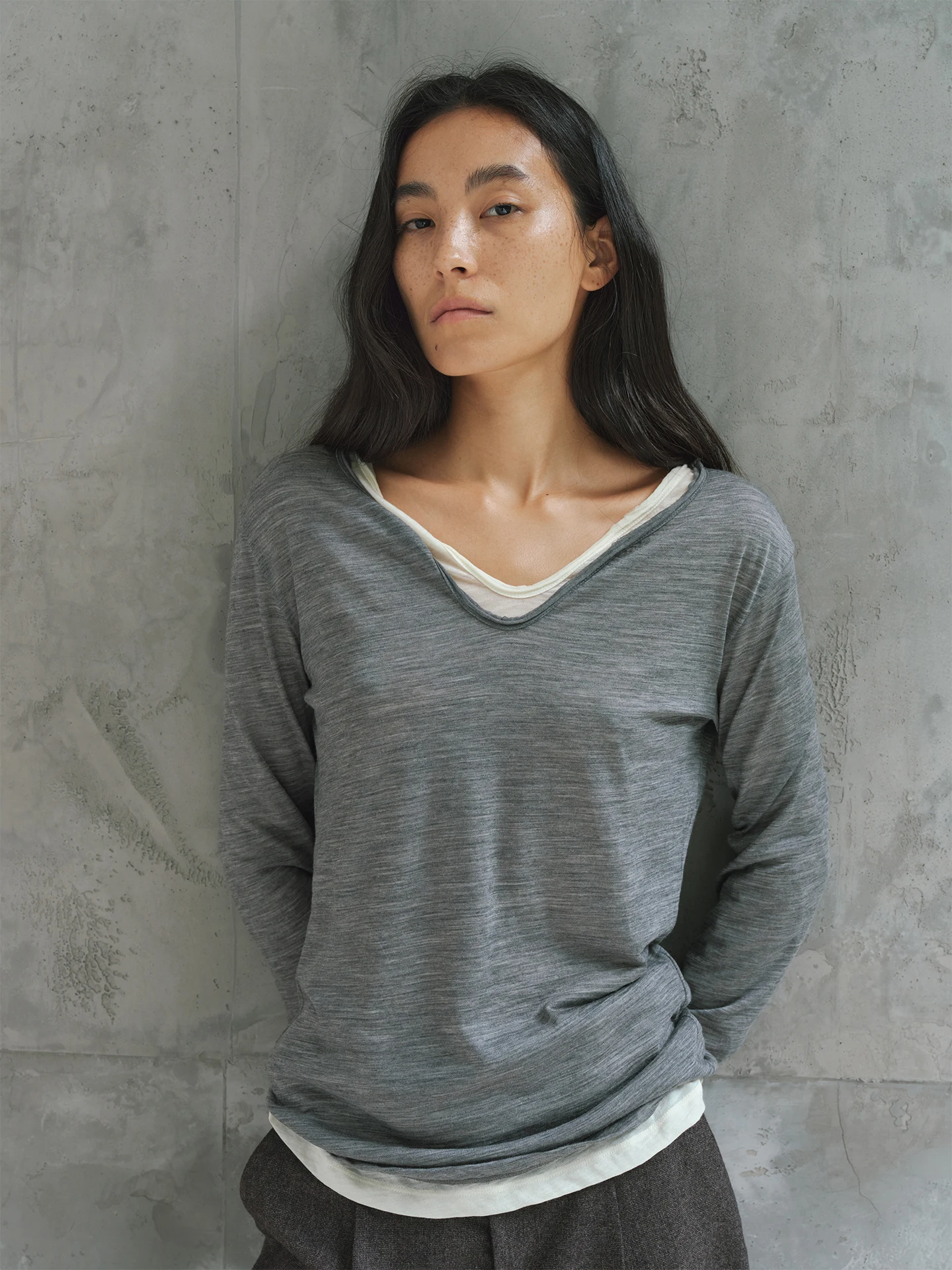 

Urelax Дышащий легкий вязаный шерстяной базовый слой-маска, мягкий, воздушный, женский повседневный трикотаж с длинным рукавом и V-образным вырезом