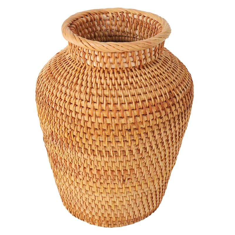 

Rattan Woven Vase Art Vase Fashion Tabletop Decoration Plants Flower Pot Faddish Home Gardening Supplies Flower