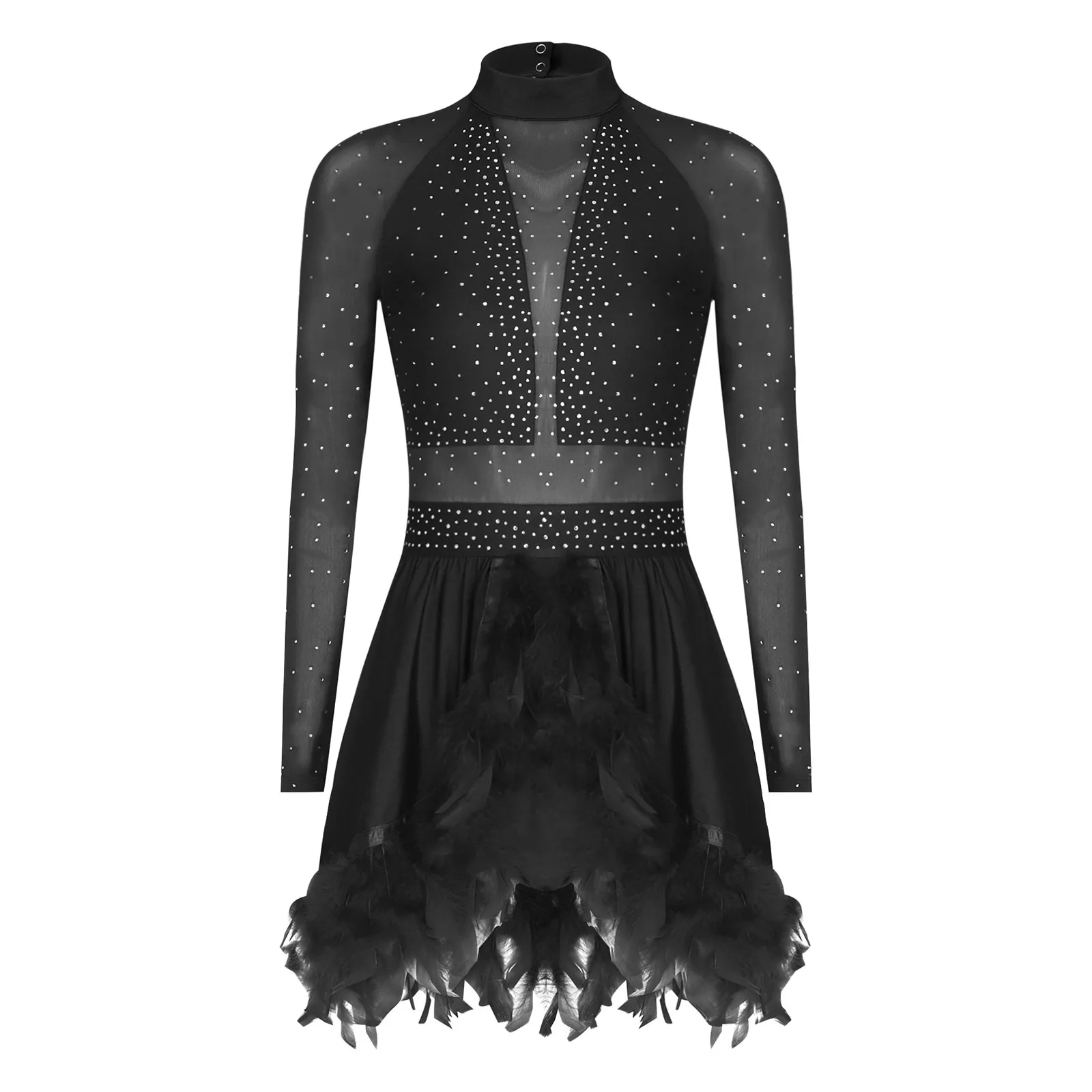 

Womens Jazz Dance Costume Lyrical Contemporary Latin Rumba Chacha Salsa Dance Dress for Stage Ballroom Prom Dance Performance