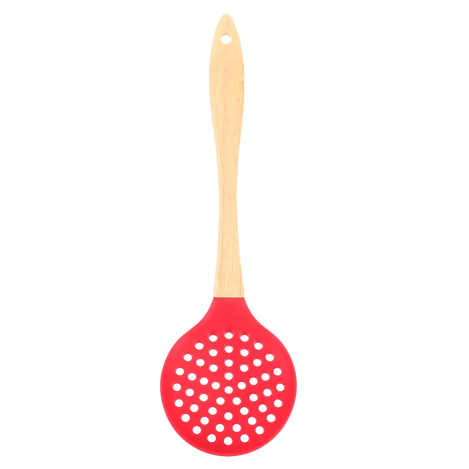 

Round Bent Handle Silicone Colander Scoop High Temp Resistant Easy Clean Long Handle Oil Filter Soup Strainer Kitchen Tool