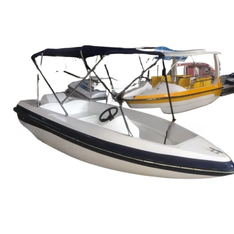 

Blue 3-person electric fiberglass boat 3-person electric