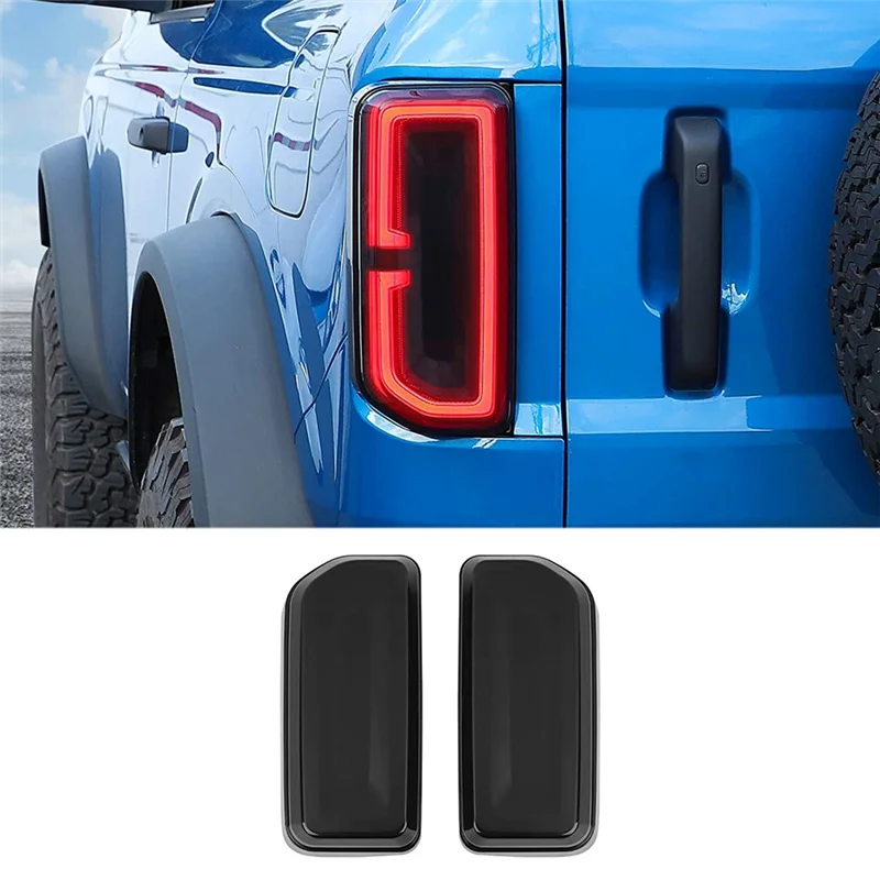 

Tail Light Cover for Ford Bronco 2021 2022 2023, Rear Lamp Guard Protector Exterior Accessories (Smoked Black)