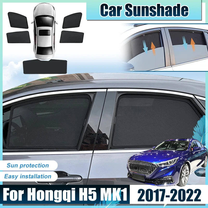 

For Hongqi H5 Accessories MK1 2017-2022 Car Window Sun Shades Covers light Shield Anti UV Heat Net Sunshade Baffle Parasol Mesh