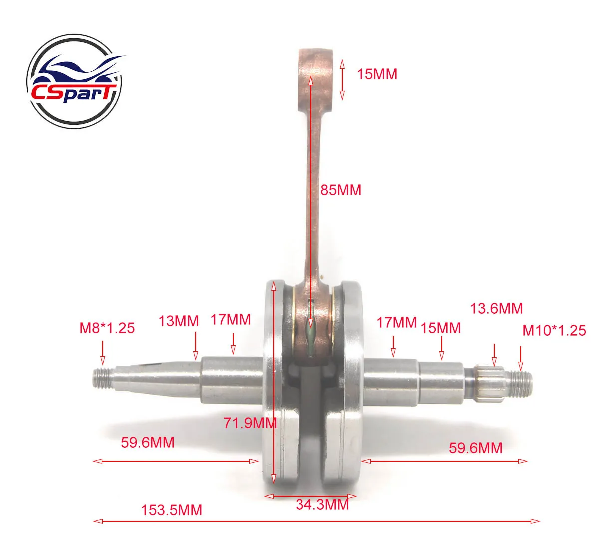 Crankshaft for Husky Boy Malaguiti Grizzly LEM 50CC AC Franco Morini S6E