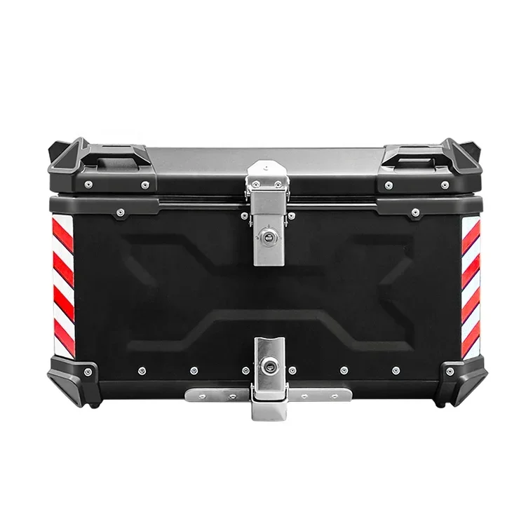 85L Black X Design F2-MOTO Branded Motorbikes Aluminum Top Case Motorcycle Rearrack Delivery Food Box