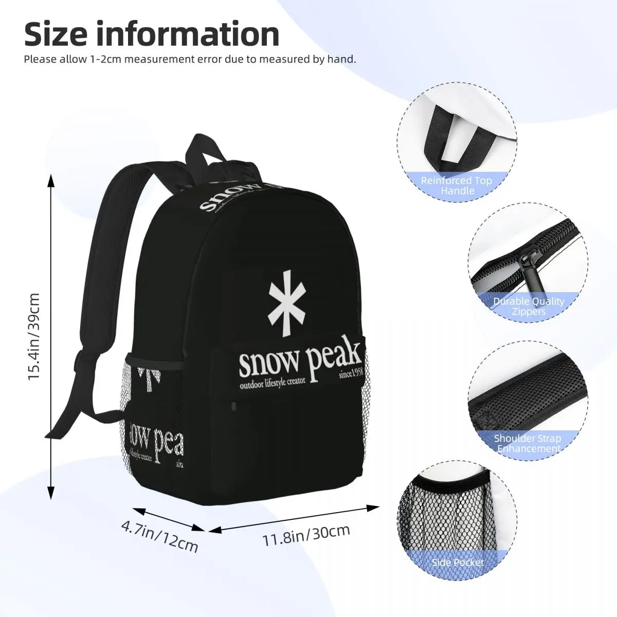 L-Luxurious S-snow P-peak Backpack Student Boys Girls BookBag Men Women School Bag Laptop Shoulder Bags