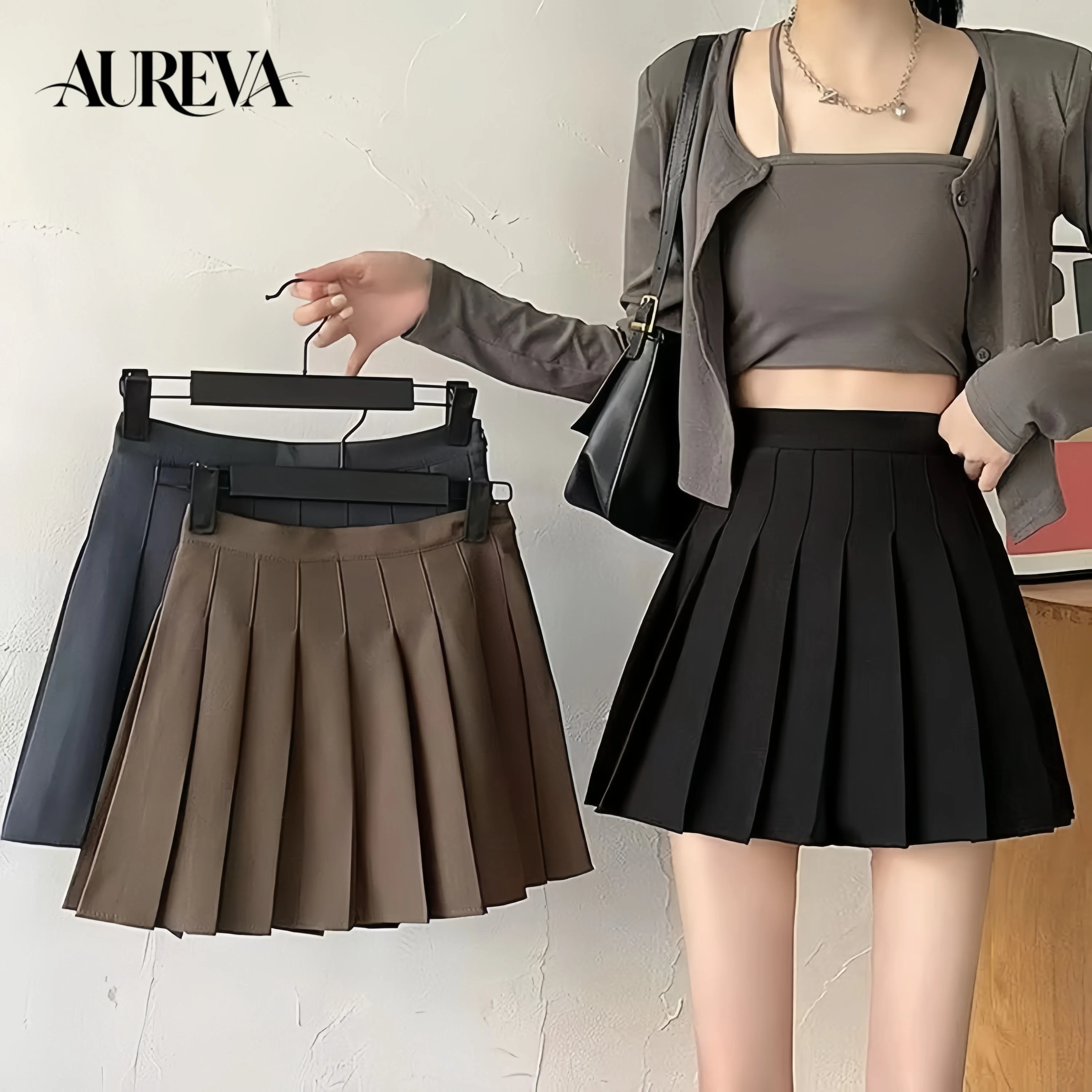 Korean Version Pleated Skirt JK Uniform Safety Pants with Zipper And Button Fashionable Student Versatile Half Body Short Skirt