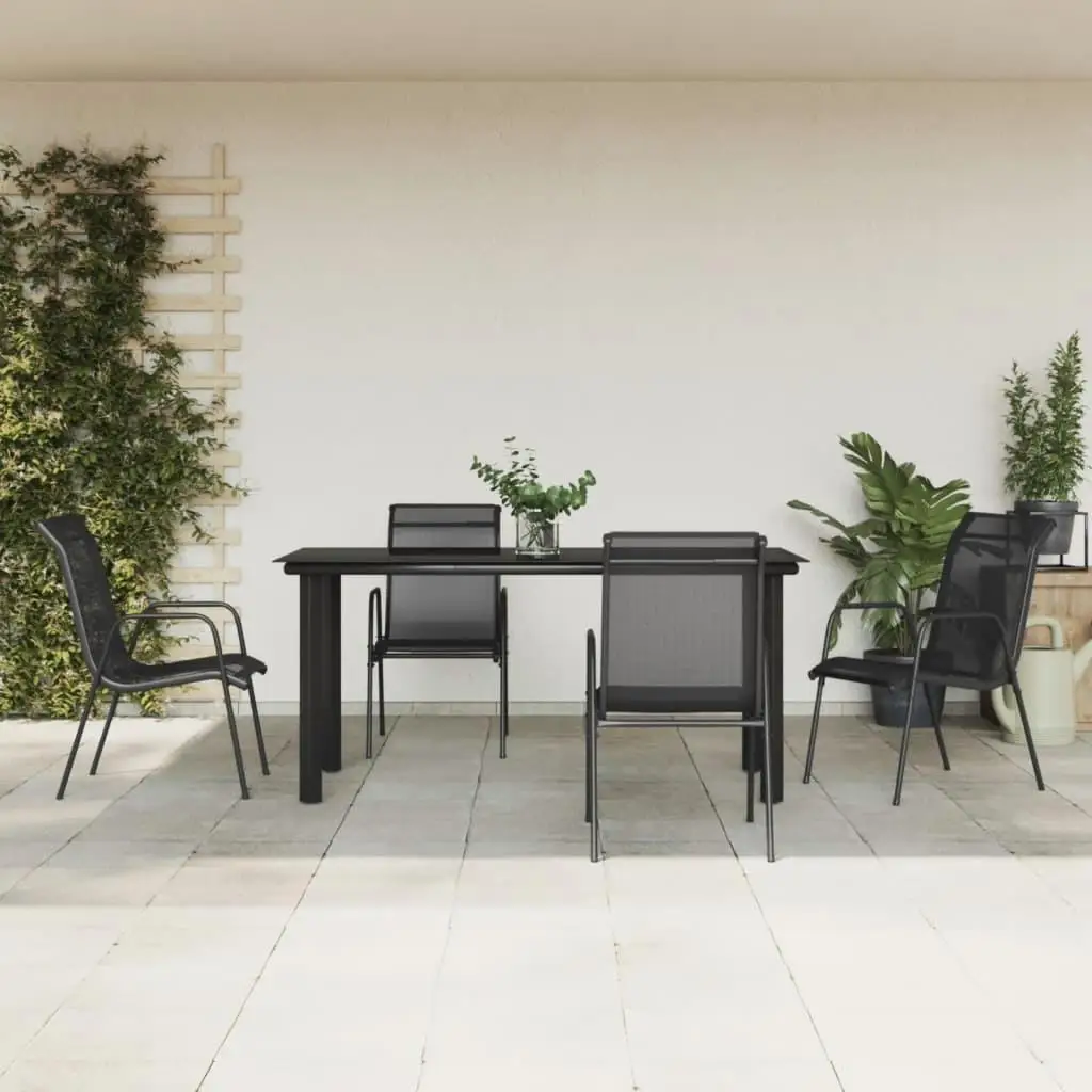 

Garden Dining Set Outdoor Furniture Black Anthracite Stylish Patio Table and Chairs Modern Home Decor