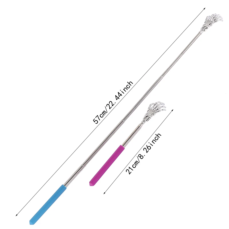 الجمجمة النخيل تلسكوبي الظهر هرش اليد مدلك الخلفي مع مقابض مطاطية أداة ممتعة ومبتكرة لعصا اليد الضغط