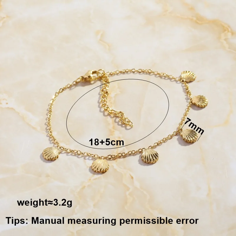 SOMMAR best friends Gold color Female Friend anklets Shell anklet bracelet on a leg Costume Jewellery