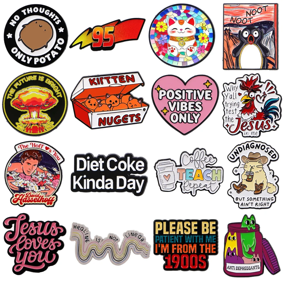 Dieta Coca-Cola, citas de un poco día, alfileres esmaltados, broche para hombre y mujer, alfileres de solapa para mochila, maletín, insignias, accesorios de joyería