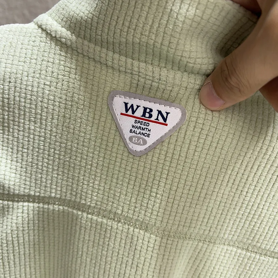 Unisex Outdoor Thermofleece-Pullover – Warmer Waffelstrick-Sweatshirt mit halbem Reißverschluss für Wandern & Camping – Detail 19
