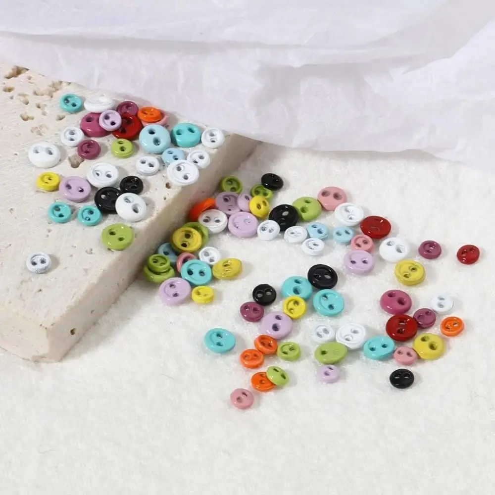 Candy Color 3/4/5 mm Scrapbooking Decor DIY  Clothes 2 Holes  Buttons Sewing Supplies Mini Buttons  Accessories