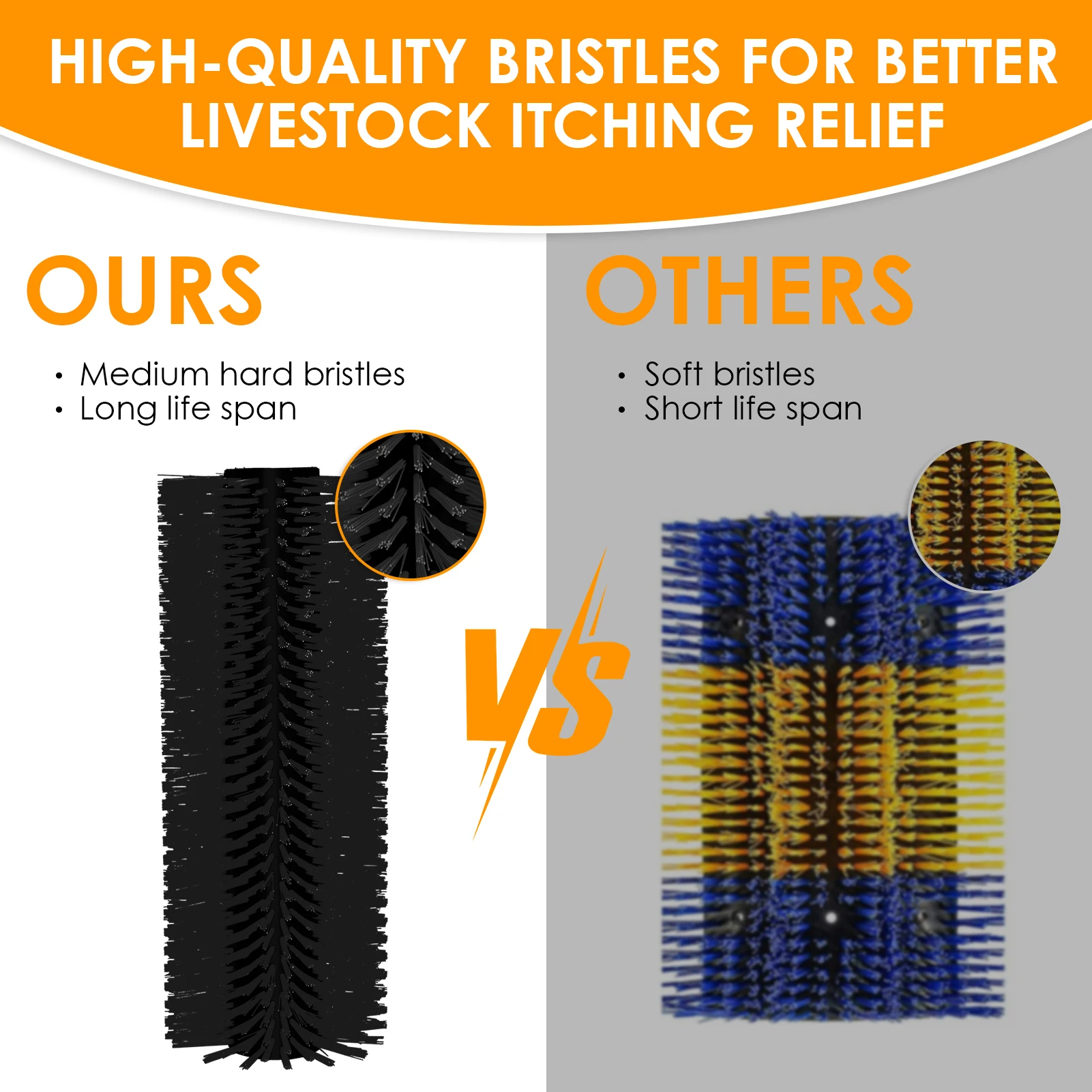 Набор кистей для царапин для скота из 4 предметов, сверхмощный инструмент для ухода за коровью, лошадью, козой