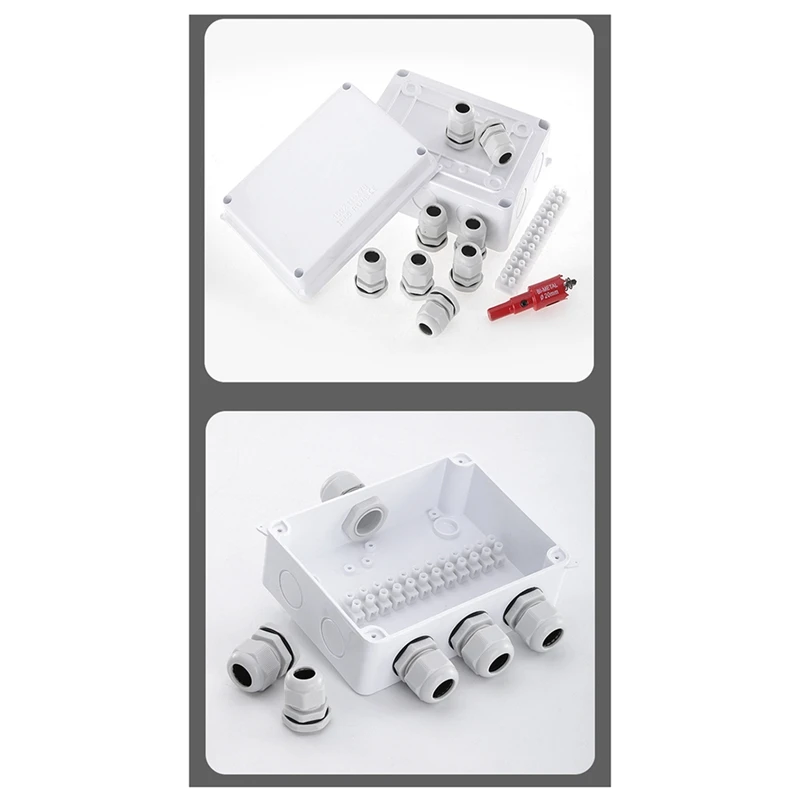 Waterproof Junction Box Outdoor Terminal Box General Electrical Engineering Enclosure White 1Set