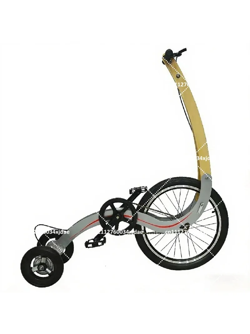 20 Inch Folding Exercise Bike Stand Riding Fitness Half Bicycle with Three Wheels