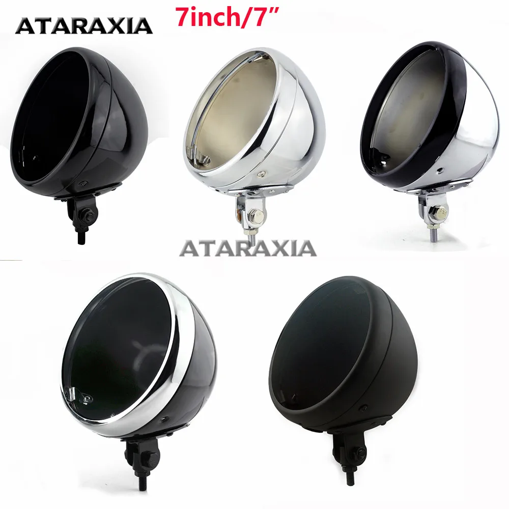 7 inch LED Motorcycle Bottom Mount Round Headlight Housing Mount Headlamp Bucket Lighthouse Head Light Shell Headlight Bucket