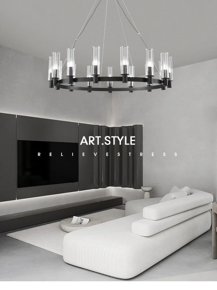 American Retro E14 Pendant Lights Living Room Crystal