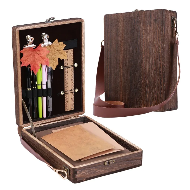 Writers Messenger Wooden Box Art Creation Sketch Easels Bag Outdoor Portable Tool Organizer Home Decor Storage Box