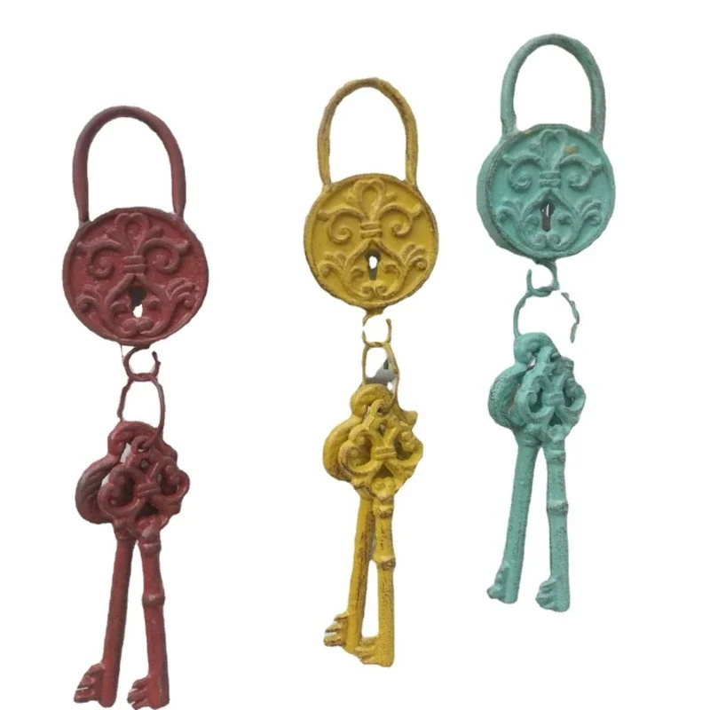 

Cast iron lock key chain Garden wall decoration Creative decorative hanging piece