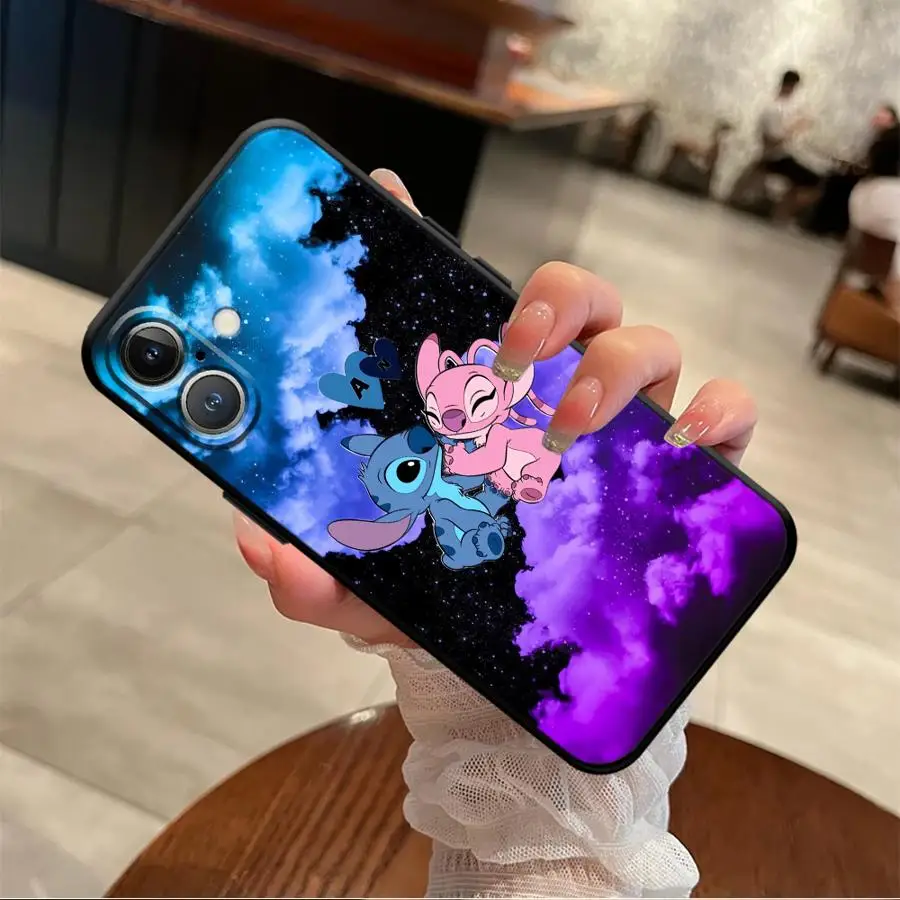 Case for iPhone 17 16 Pro Max 17Air SE X XS XR 14 15 Plus 13 Mini 12 7 8 11 Soft Back Phone Cover Disney Stitch Friends