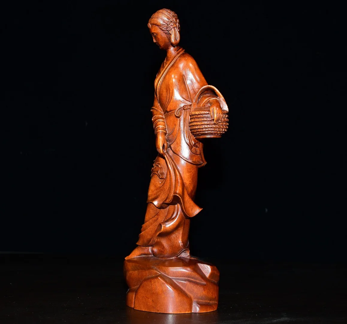 8 "مجموعة معبد التبت خشب البقس القديم الجمال الأربعة يانغ يوهوان ، تمثال امرأة جميلة لنموذج آلهة يانغ Guifei