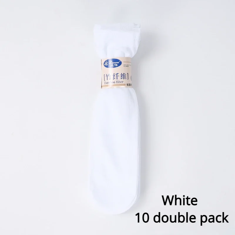 10Pairs/Lot Summer Thin Men\'s Stockings Medium Tube Silk Stockings Solid Color Middle-aged Elderly Men\'s Bamboo Textile Socks