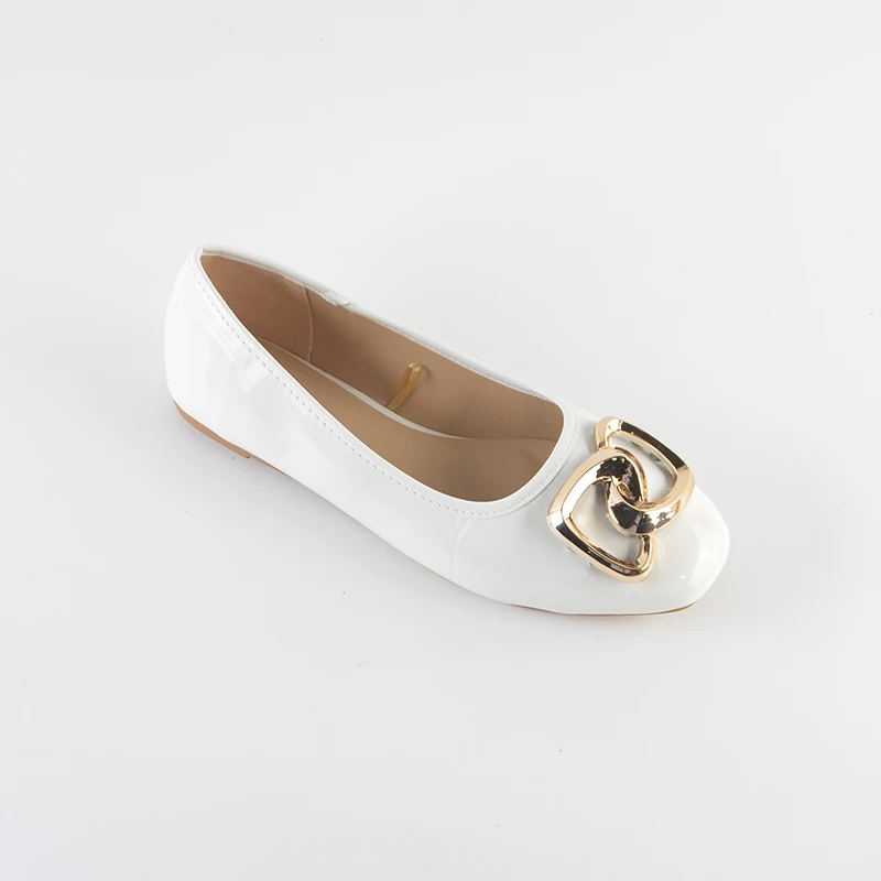 Cosysusy Comfortable Square Toe Flat  Casual  Spring Autumn White Patent faux leather Flat Ballerinas