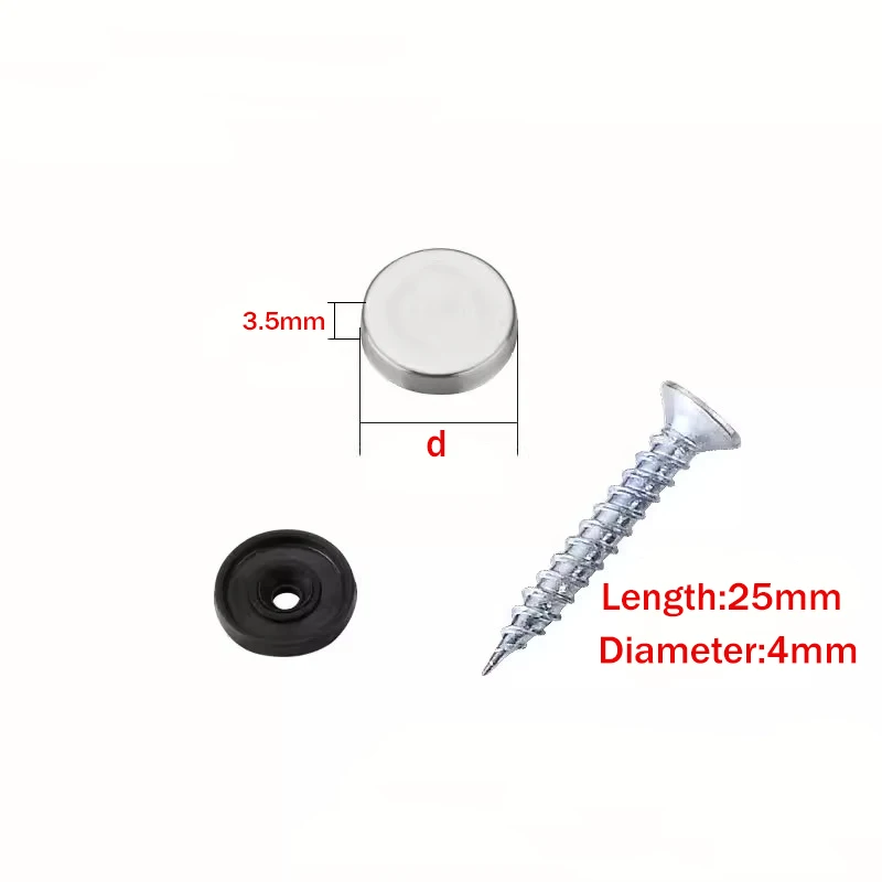 Beicai SUS304 Stainless Steel Mirror Fastener Screw Decorative Cap Cover Advertising Screw Nail Screws Decorative Cap Furniture