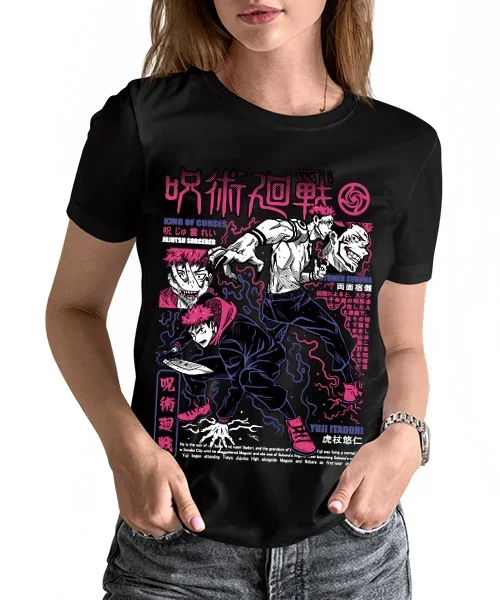 Camiseta unisex Jujutsu Kaisen Yuji Itadori Etapas Cotton anime T-shirt