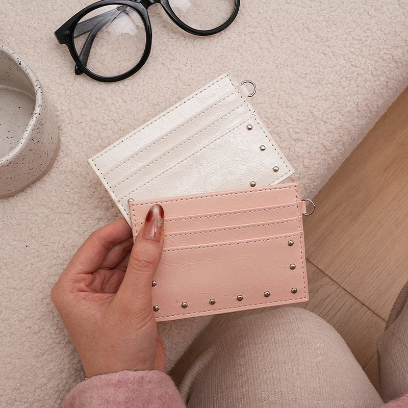 Slim Minimalist Card Holder Wallet for Women, Small RFID Blocking Leather Card Case with Multiple Slots, Fashion Gift