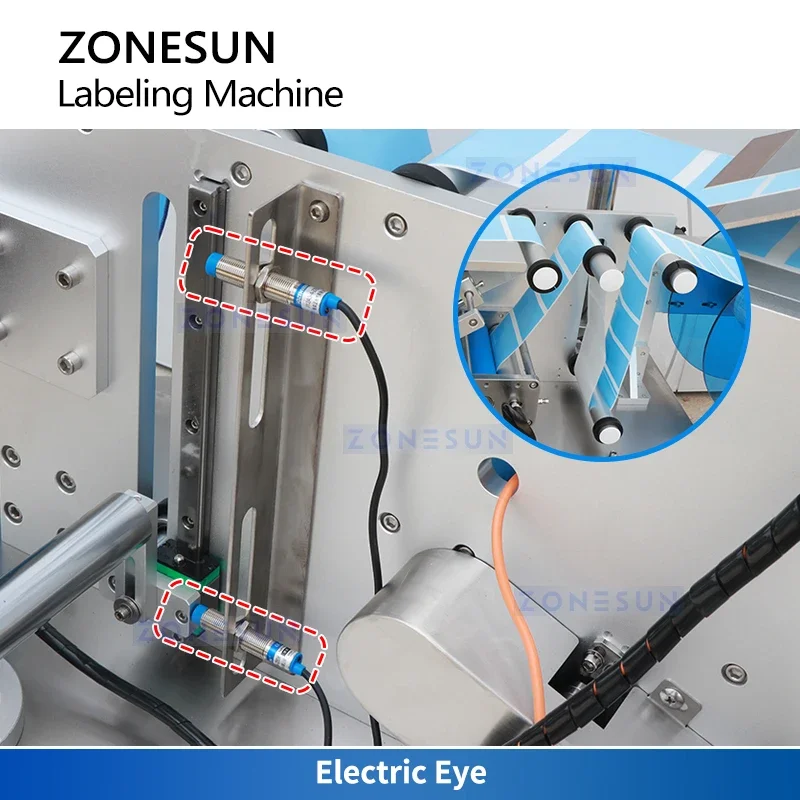 Zonesun ZS-TB890 Contatore da bobina a bobina con applicatore di etichette Riavvolgitore automatico di etichette Riavvolgitore di etichette